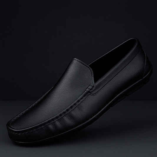 Caslax Leather Slip-On Loafers